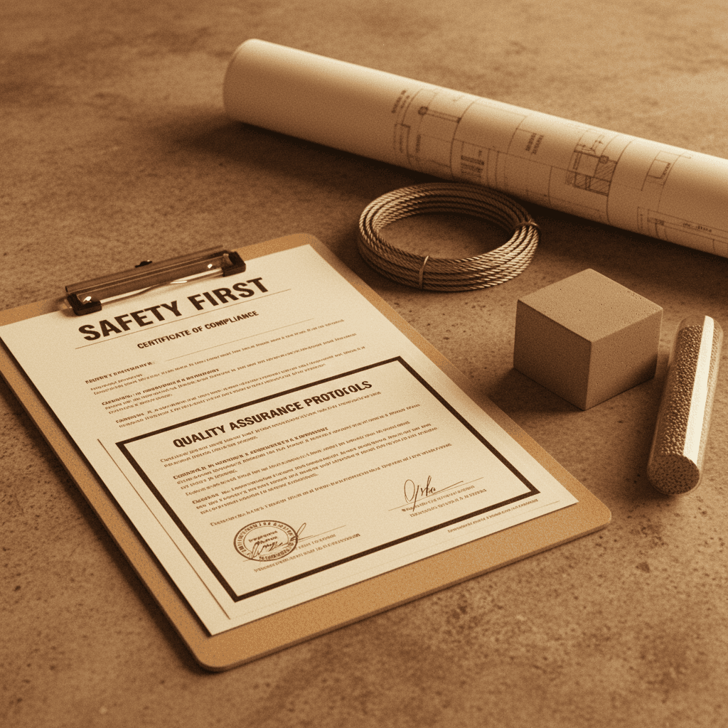 Construction compliance documentation and approved materials