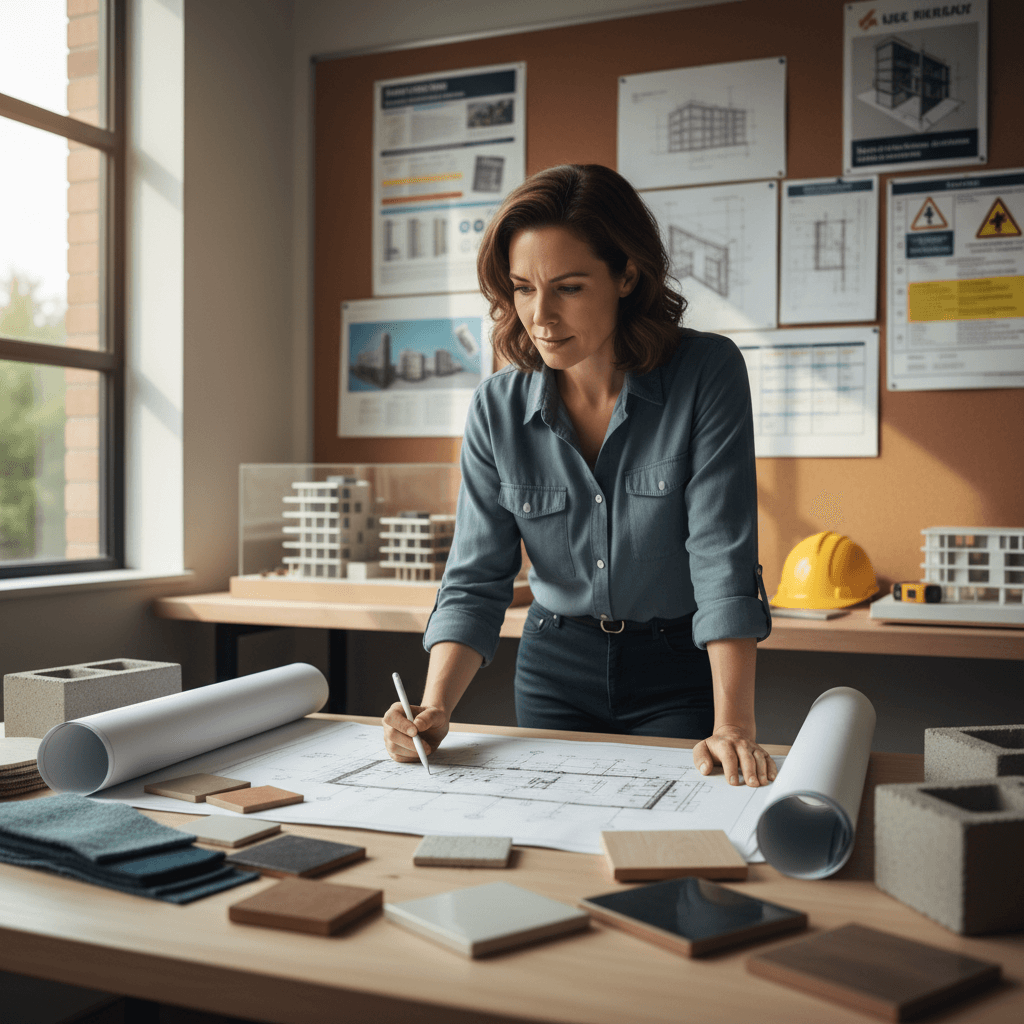 Technical consultation with construction materials